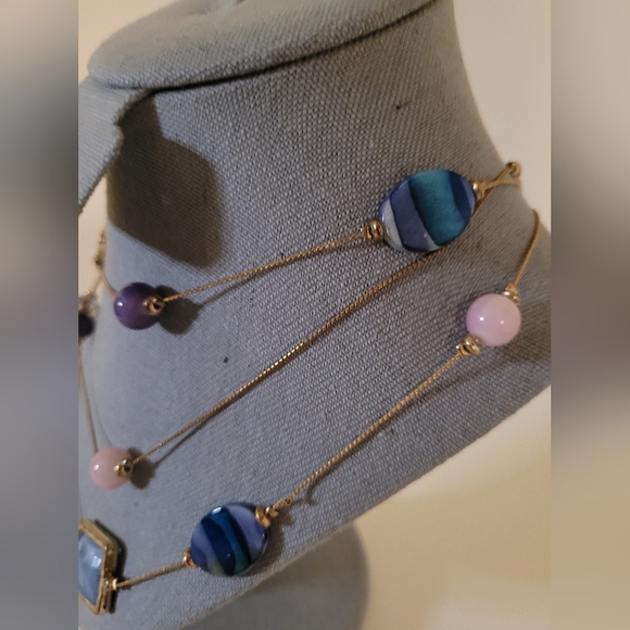 Vintage Ultra Long Multi Stone Necklace - Picture 3 of 7